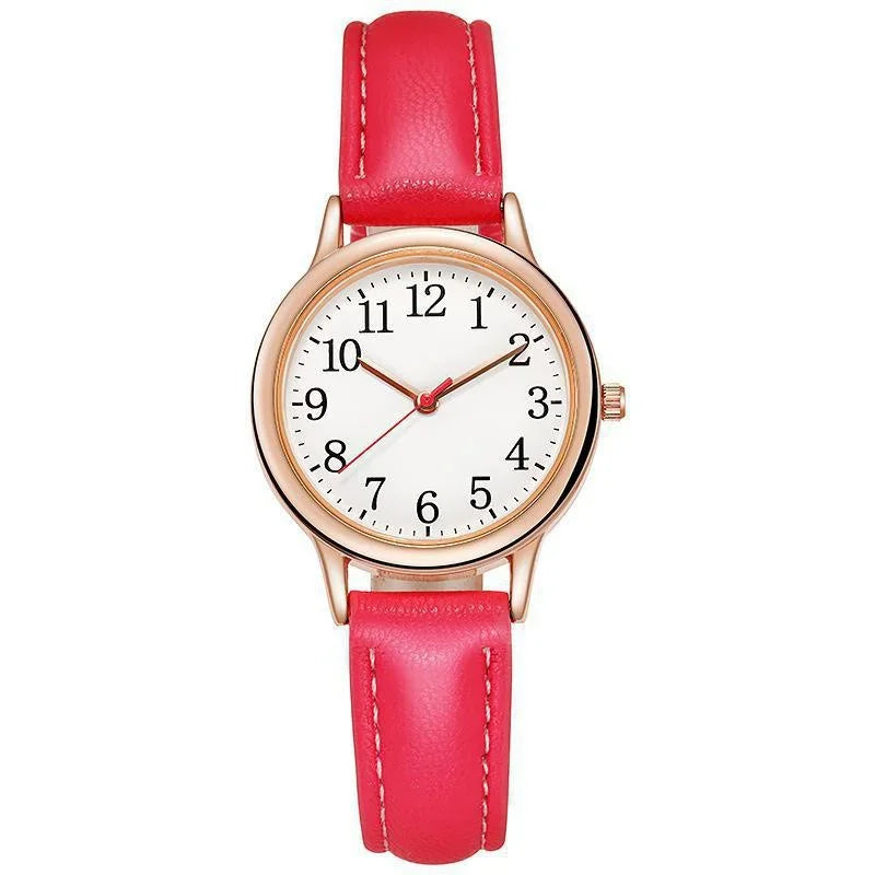 Women Quartz Watch Easy To Read Arabic Numerals Simple Dial PU Leather Strap Lady Candy Color  Reloj De Mujer Montre Femme