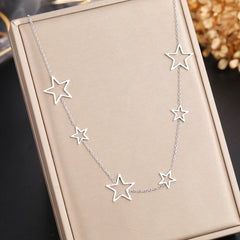 Stainless Steel Necklaces Exquisite Stars Choker High-end Sense Pendants Collar Kpop