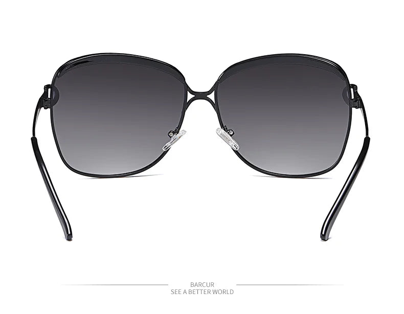 Polarized Ladies Sunglasses Women Gradient Lens Round Sun Glasses Square Luxury