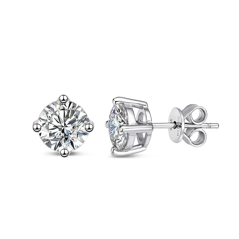 Smyoue 0.1-3CT Test Passed Moissanite Studs Earrings for Men Women S925 Silver Platinum Plated Bride Wedding Lab Diamond Studs