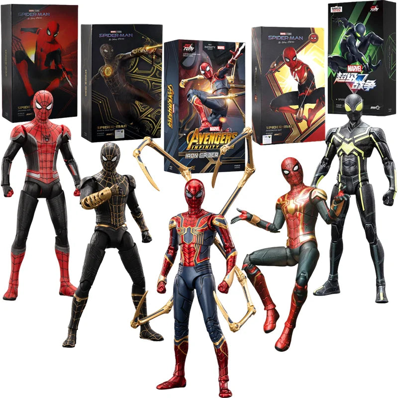 Original ZD PS4 Spider Man Anime Peter Parker Gold Black Action Figure Statue Model Desktop Ornament Garage Kit Birthday Gifts