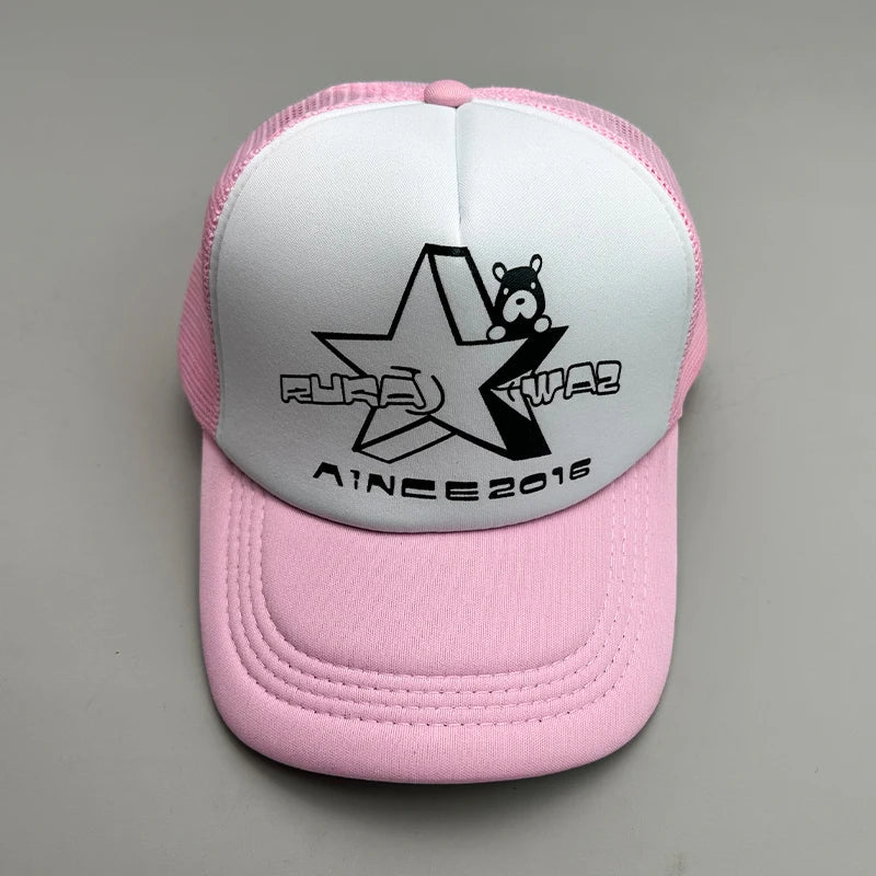 New Cool Street Hip Hop Letter Colorful Meshed Men Women Baseball Hats Cotton Summer Adjustable Breathable Snapback Sport Caps