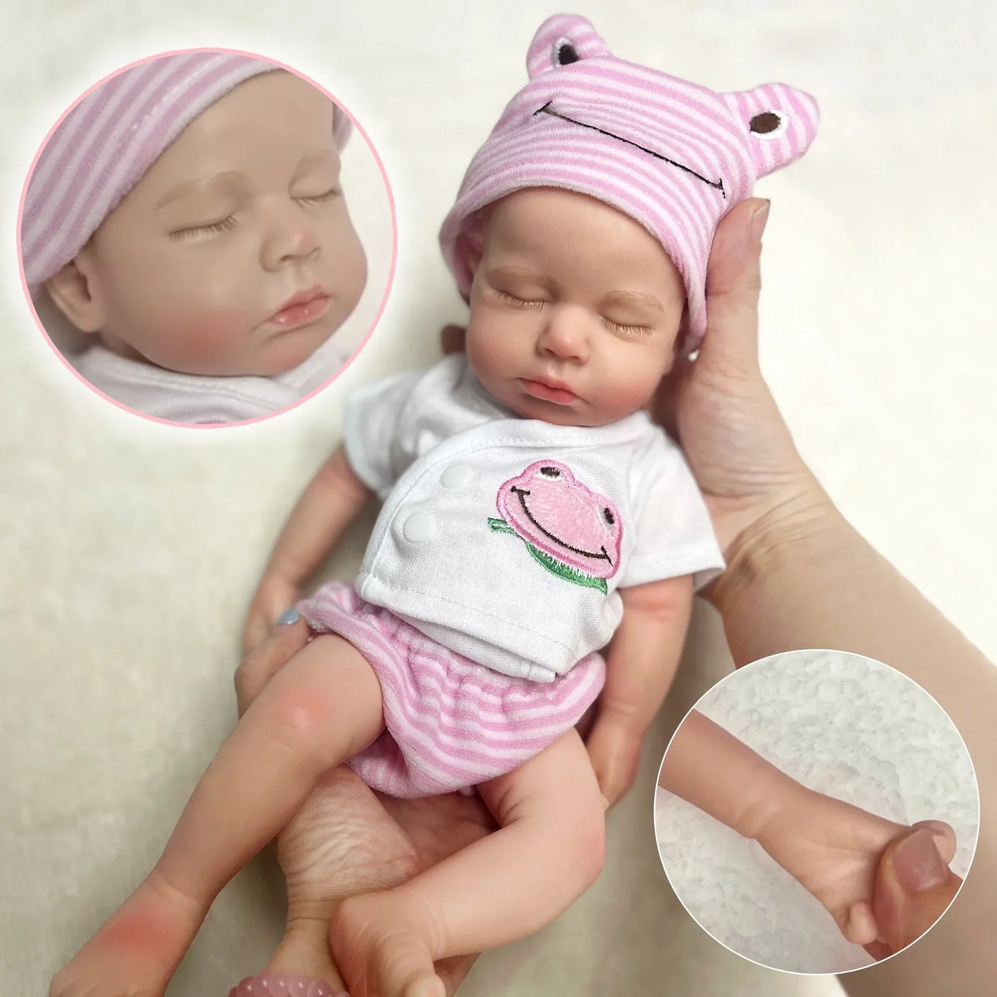 33cm Open Mouth Full Body Silicone Loulou Girl and Boy Newborn bebé de silicona cuerpo entero Handmade Lifelike Gifts for Kids