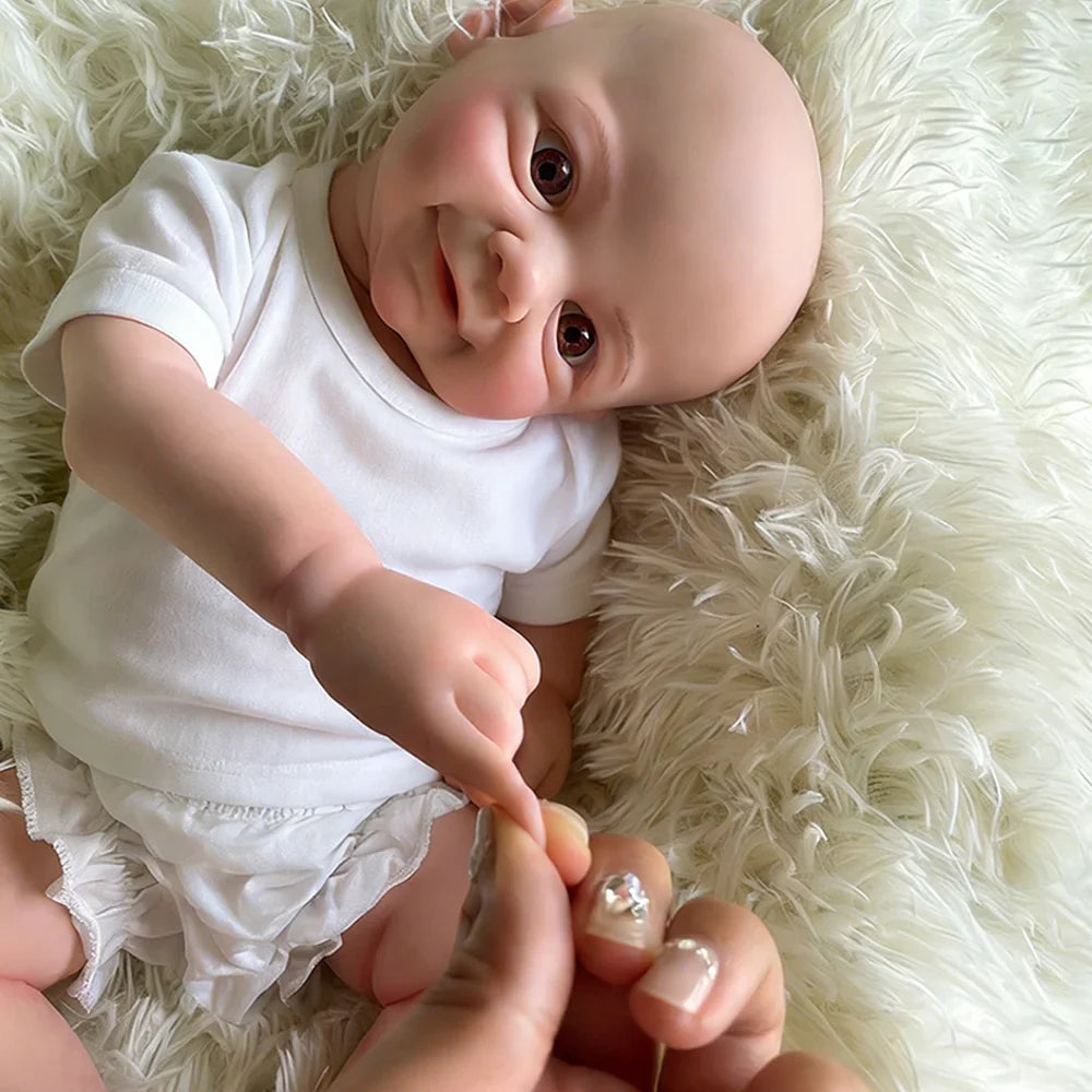 Soft 18 Inch Reborn doll Full Body Platinum silicone soft Girl Handmade Baby Real Lifelike doll for christmas gift birthday toy