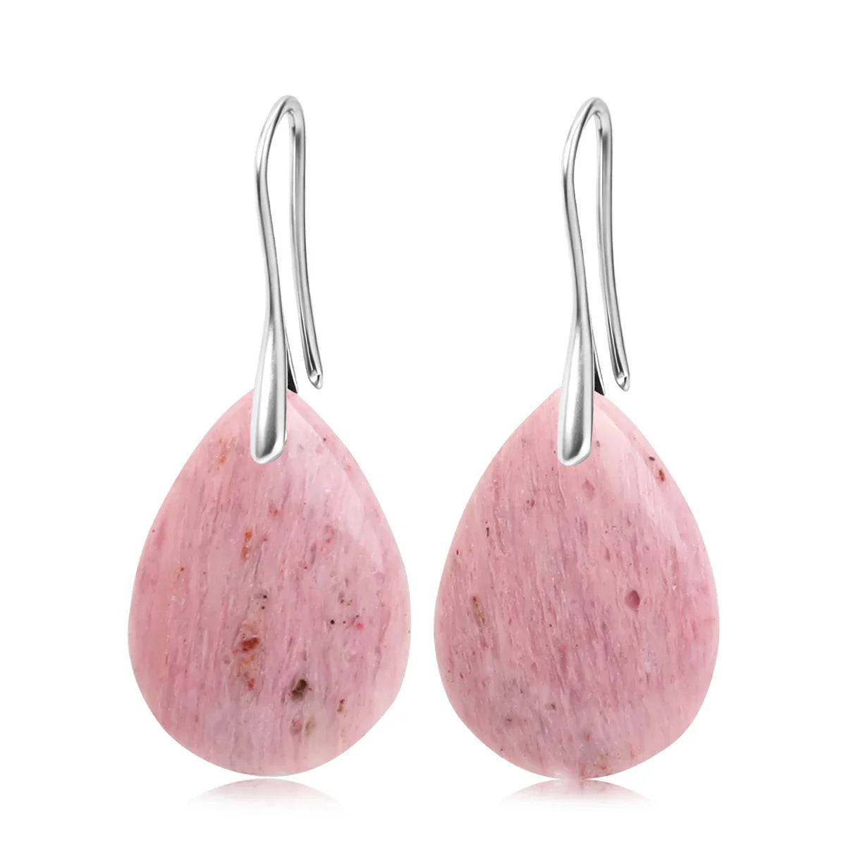 Natural Stone Pendant Women's Teardrop Earrings Elegant Gem Jewelry Creative Gift Black Obsidian Amethyst Rose Quartz Earrings