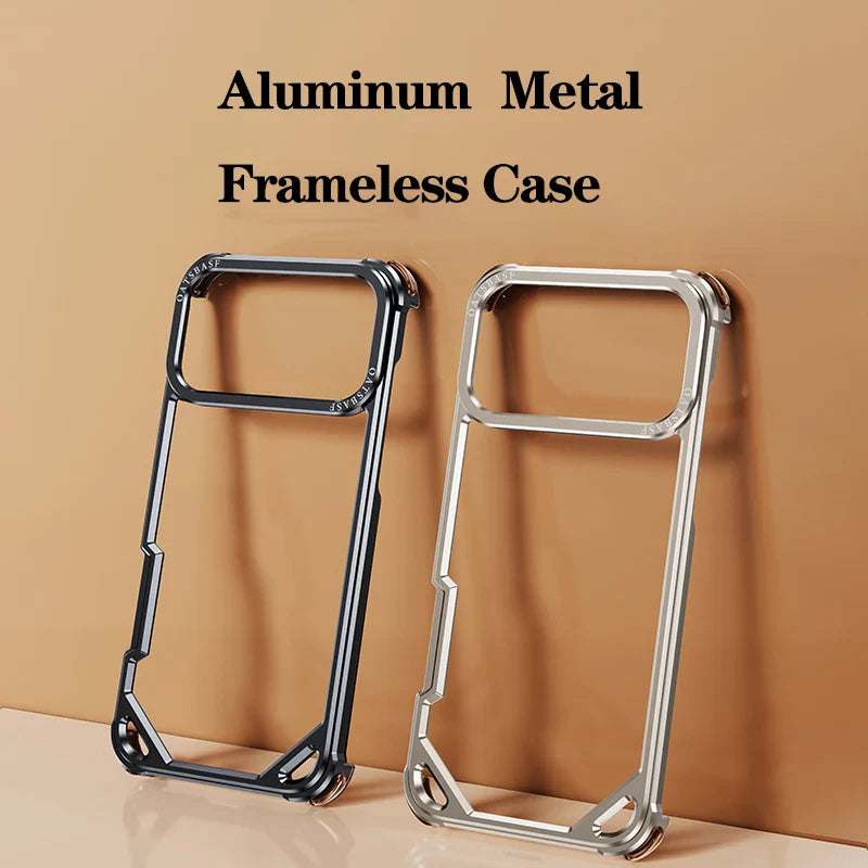 iPhone 17 Pro Max 17 Air Phone Case Aluminum Alloy Metal Frameless Shells Magsafe Minimalist Anti-Drop Protective Cover