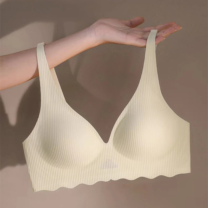 Seamless Women's Bra Small Chest Big Hollow Design Underwear Support