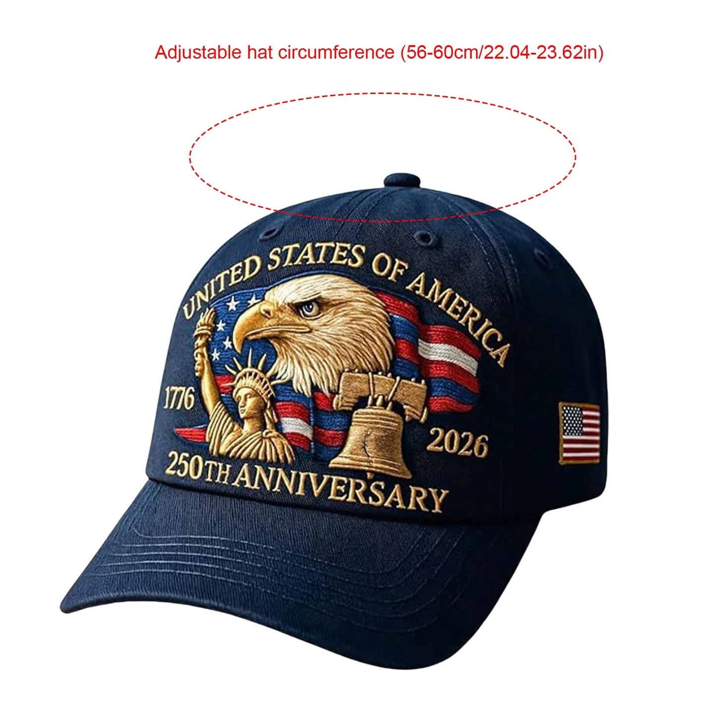 US 250th Anniversary Cap Retro Washed Patriotic Cap Trucker Hat Outdoor Sunhats Sports Hat reathable Baseball Caps for Men Women