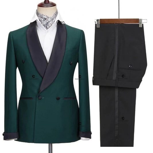 Tuxedo for Mens: Men's Suit Two Sets Wedding Bridegroom Best Man Suit Black