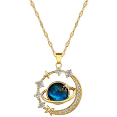 Exquisite Starry Sky Planet Light Luxurious Temperament Gorgeous Necklace Stars