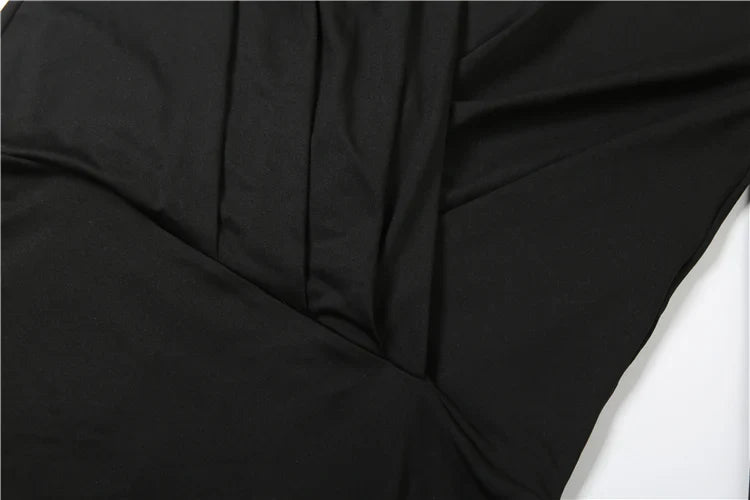 Nibber Cross Deep V-Neck Dress Women Full Sleeve Stretch Solid Midnight Street Clubwear Party Autumn Trend Elegant Mini Bodycon