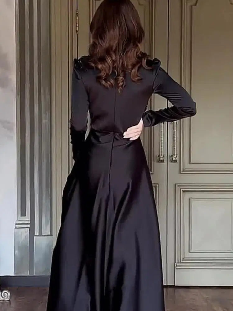 Evening Dresses: Womens Long Sleeves Embroidered Sequined Elegant Party
