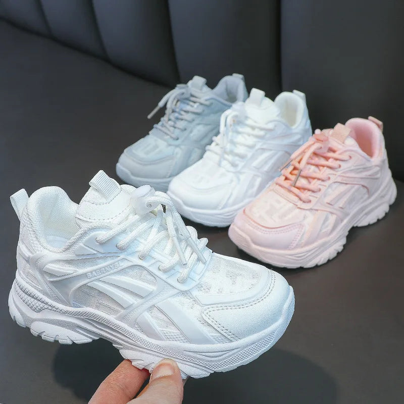 Children Casual Shoes Kids Sneakers for Boys and Girls Solid White Shoes