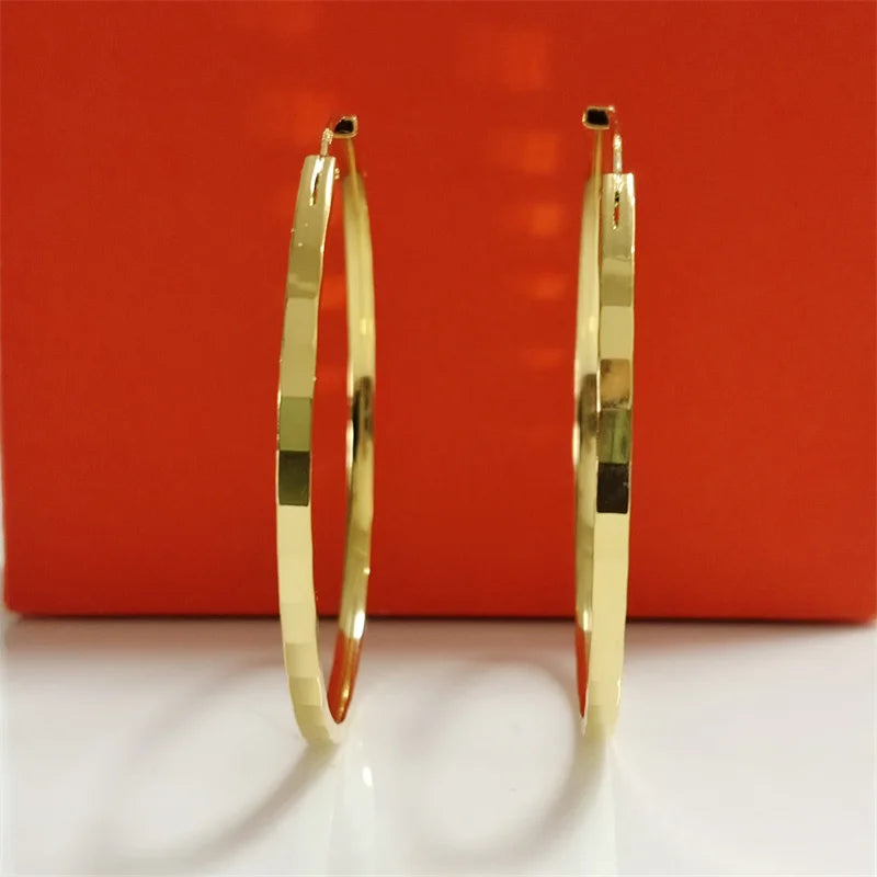 Senlissi - New Fashion 18K Gold Plated Hoop Earrings For Women 925 Sterling Silver Earring Cерьги Kольца Jewelry Girlfriend Gift