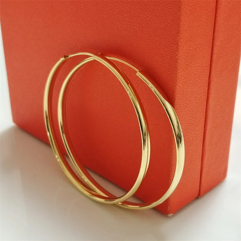 Senlissi - 925 Sterling Silver Hoop Earrings For Women 18K Gold Plated Jewelry Dazzling Women's Hoops Earrings Christmas Gifts