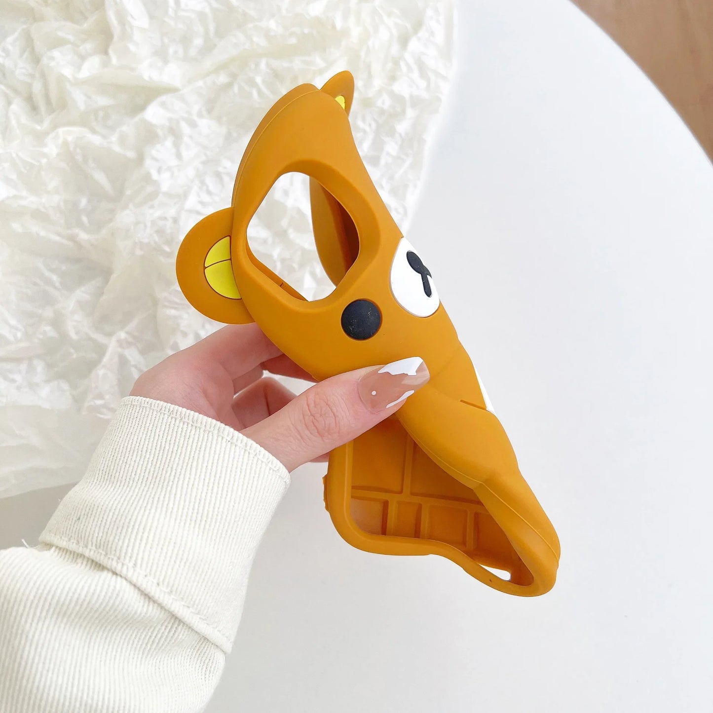 For iPhone 17 16 15 14 13 12 11 Pro Plus mini Max Xs XR 6 7 8 SE Silicone Rilakkuma Bear Soft Cover Case
