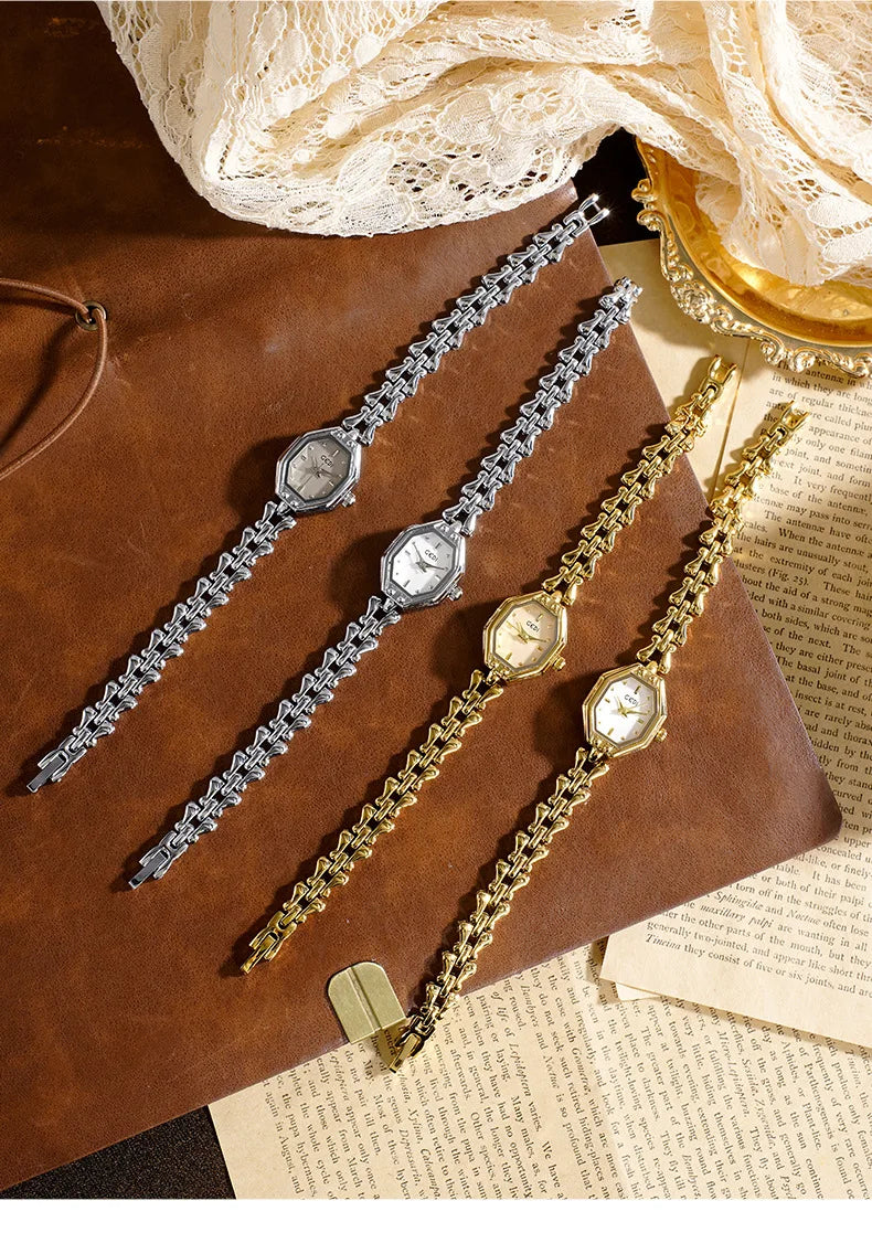 GEDI Brand Ladies Watches are Exquisite Light Luxury Retro Metal Bracelets high-end Waterproof Women Fashion Quartz Wristwatches