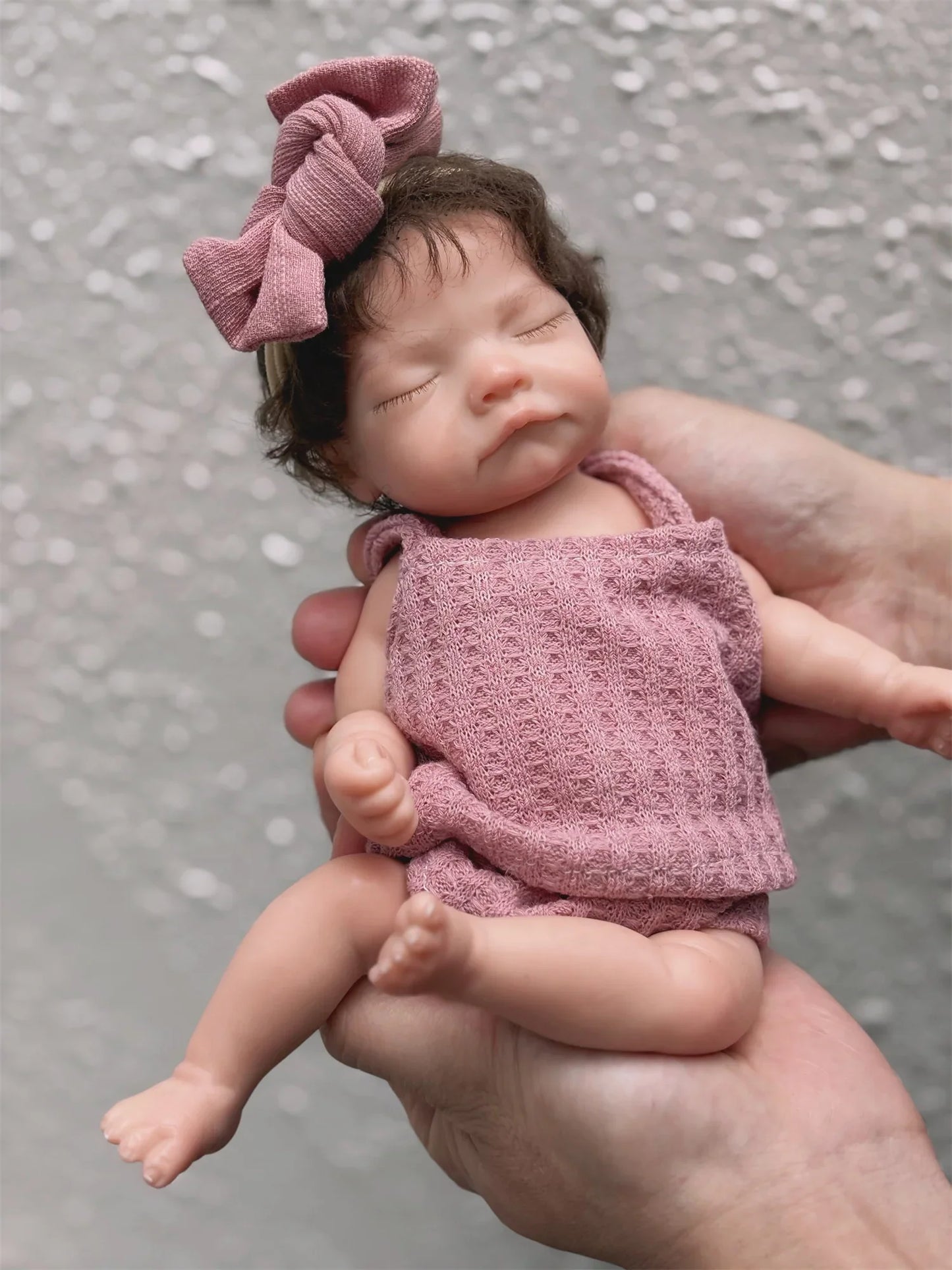 Can Open Mouth 26cm Waterproof Solid Silicone Bebe Reborn Girl With Rooted Hair Soft Touch Lifelike Realistic Newborn Girl Doll
