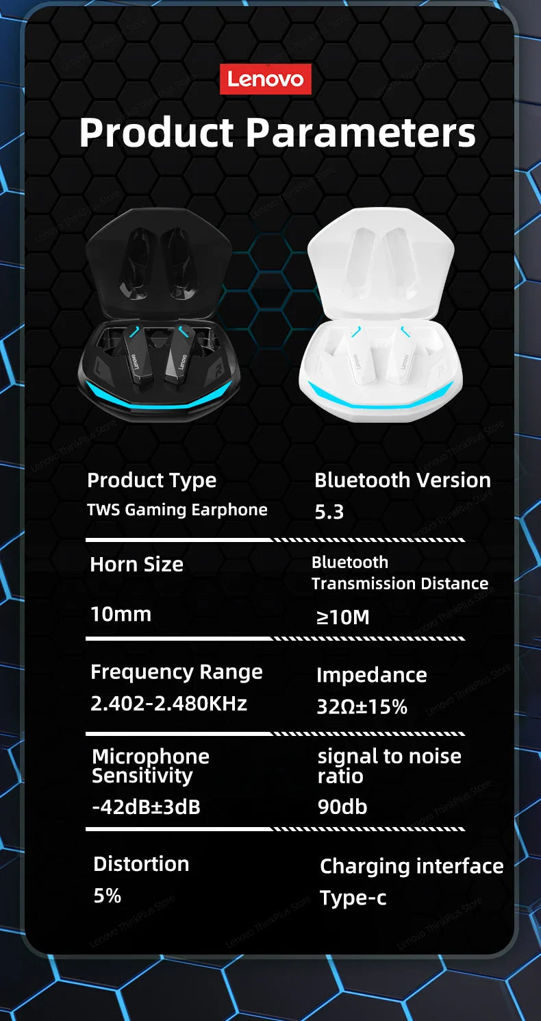 Choice Lenovo GM2 Pro Bluetooth 5.3 Earphones Sports Headset Wireless In-Ear Gaming Low Latency Dual Mode Music Headphones New