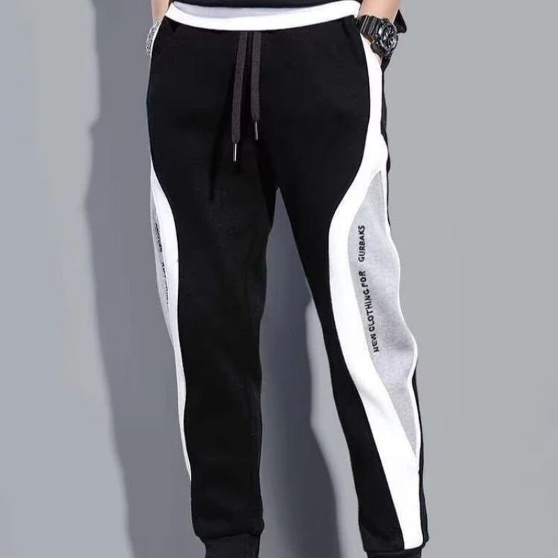 Men Black Pants Hip Hop Drawstring Jogger Fashion Comfortable Trousers Male Casual