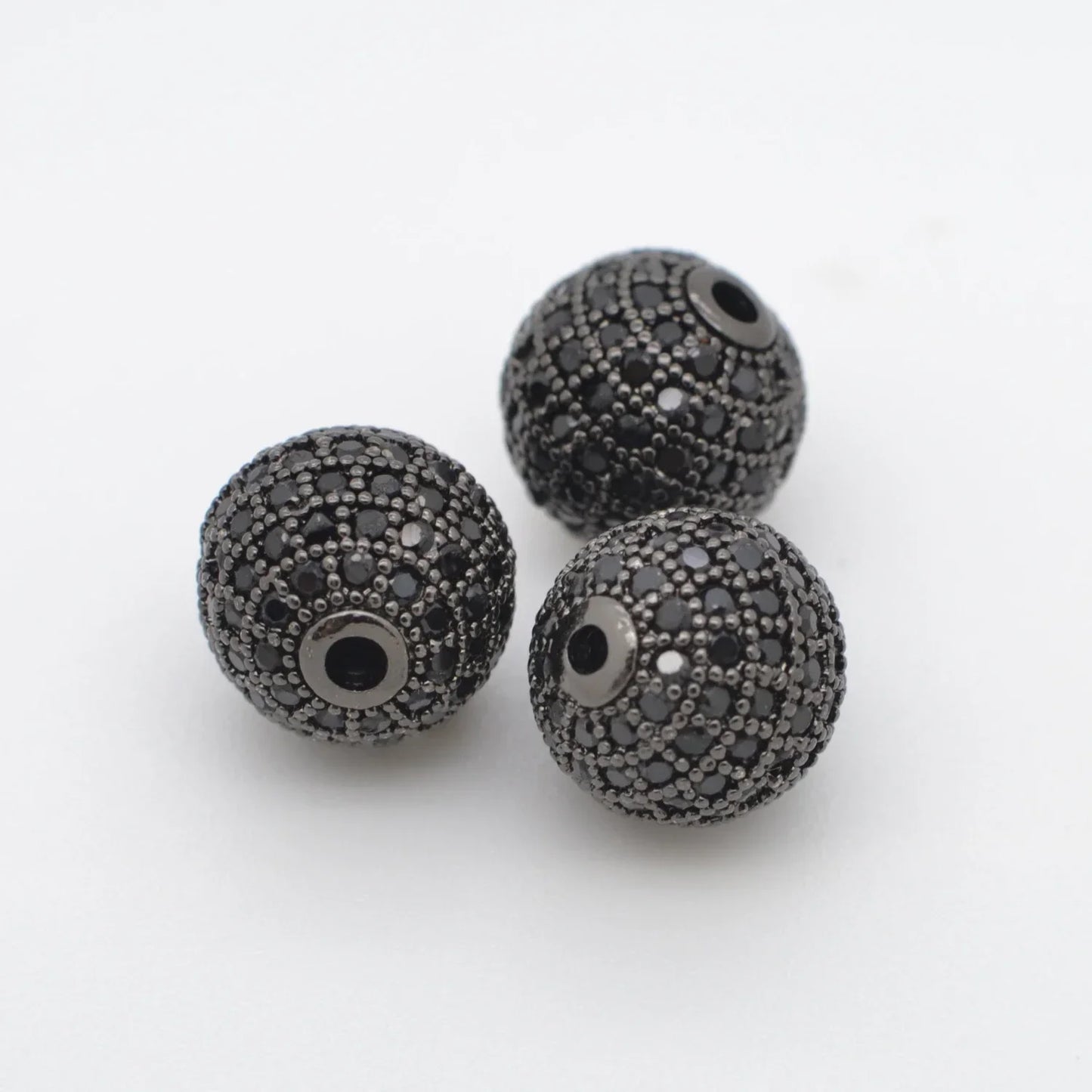 Beads for Jewelry Making Gold Silver Color Accessories Paved Zircon Spacer Bead String Beaded Diy Necklace Bracelet Chain Charms