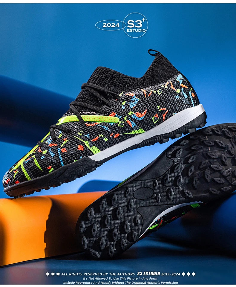 Mens Football Field Boots Ultralight Turf Indoor Society Training Soccer Shoes Cleats