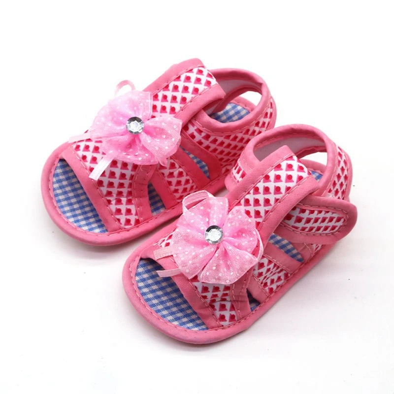 1Pair Kids Baby Girl Soft Sole Shoes Anti-slip Sandals Prewalkers Floral Design