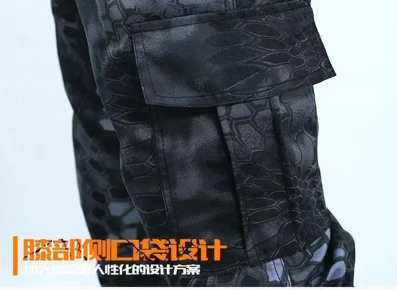 Labor Insurance Cloth Uniform Men's Soft Tracksuit Outdoor Suit Designer Clothes Black Python Pattern Wear-resistant Overalls