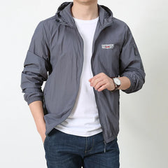 Men Sun Protection Clothing Summer New Outdoor Windbreaker Jacket Solid Zipper