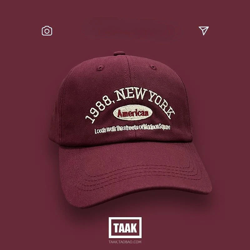 Retro Nostalgia Embroidered Baseball Caps Spring Autumn Women Men Leisure Peaked