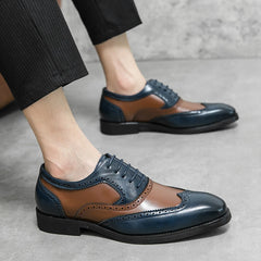 Men's Dress Oxford Shoes Fashion Genuine Leather printing Brogue