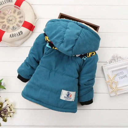 Winter Thick Jacket For Girls Boys Coats Christmas Casual Jacket Baby Kids Warm Coat 1 2 3 4 Yrs Children Hooded Outwear