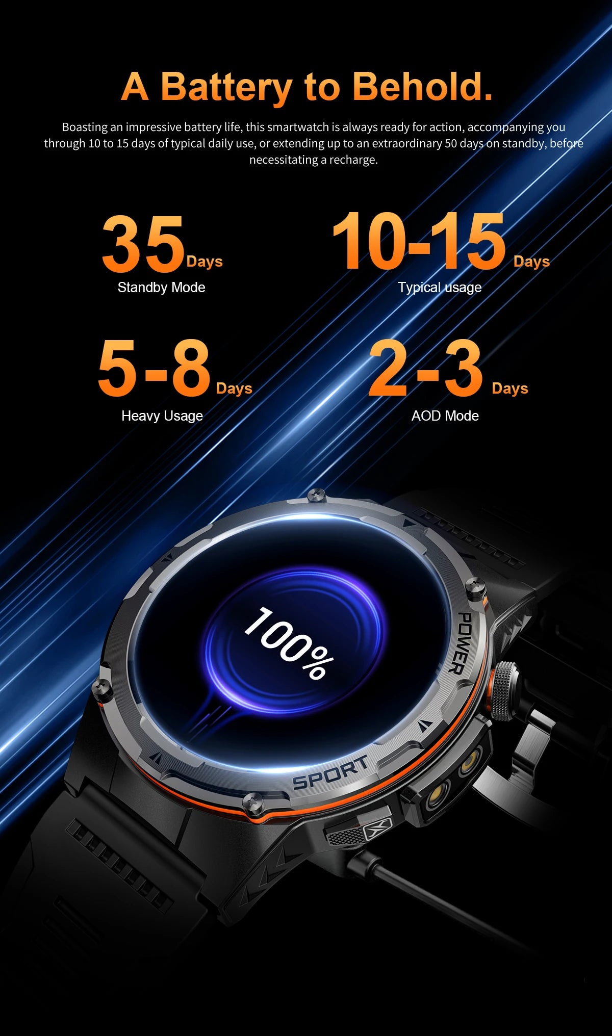 GPS Sports Waterproof Smart Watch Men