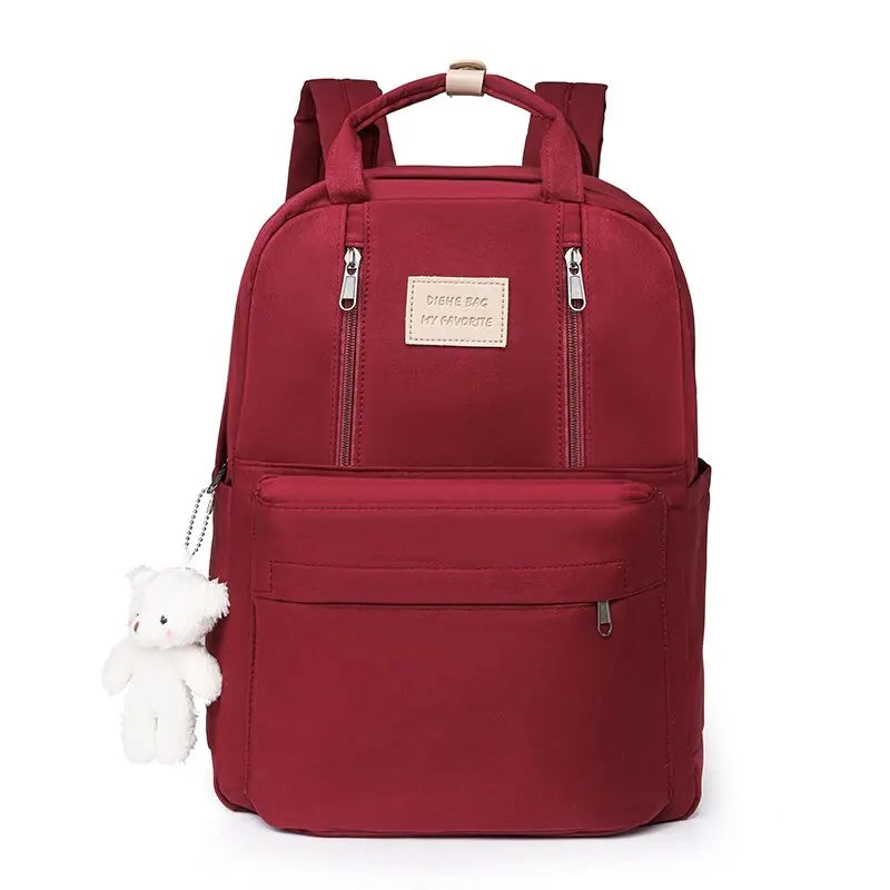 DIEHE Solid Color Women Backpack High Quality Youth Waterproof Backpacks for Teenage Girls Female School Shoulder Bag Bagpack