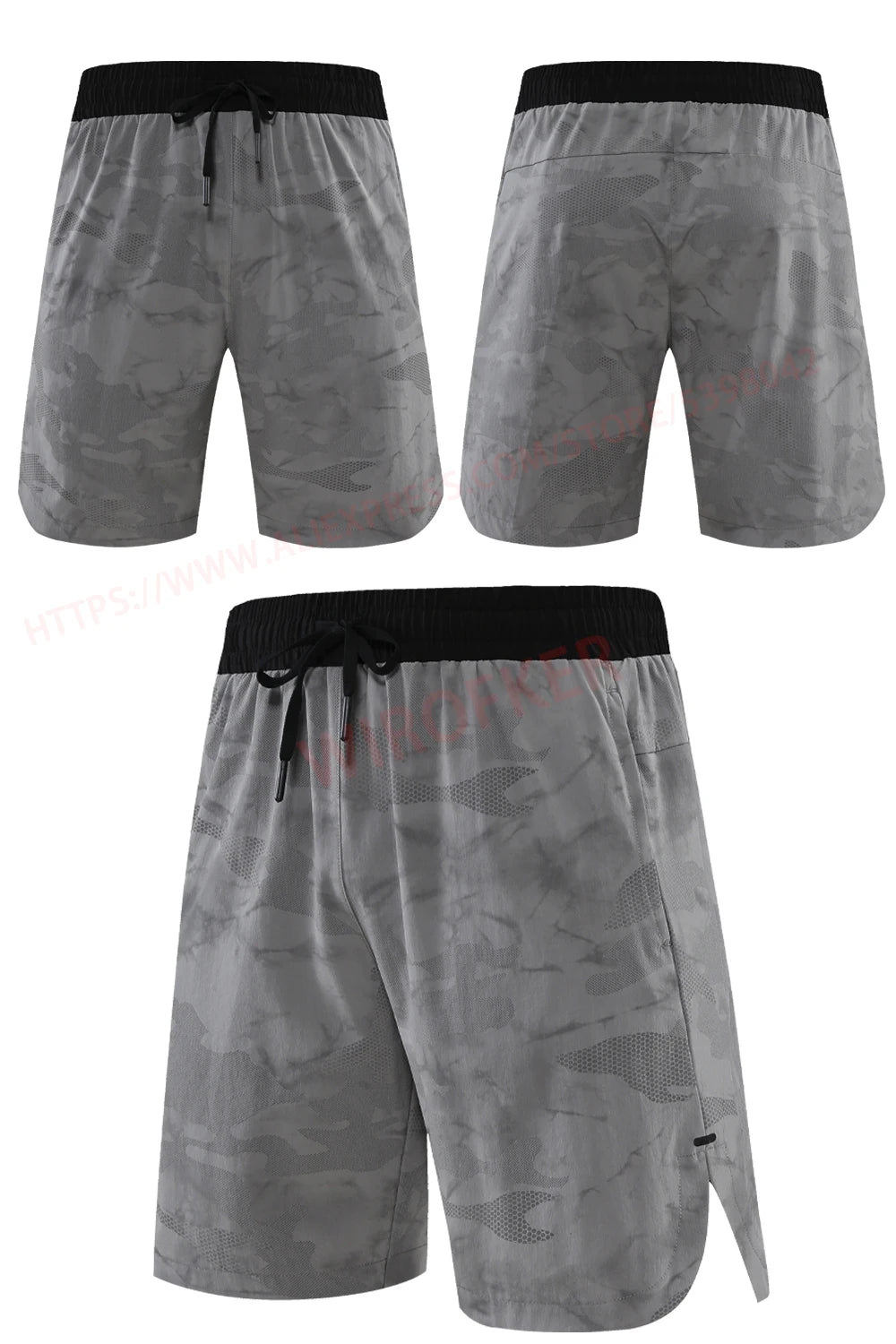 Men Fitness Shorts Quick Dry Sport Shirts Casual Beach Brand Short Camouflage