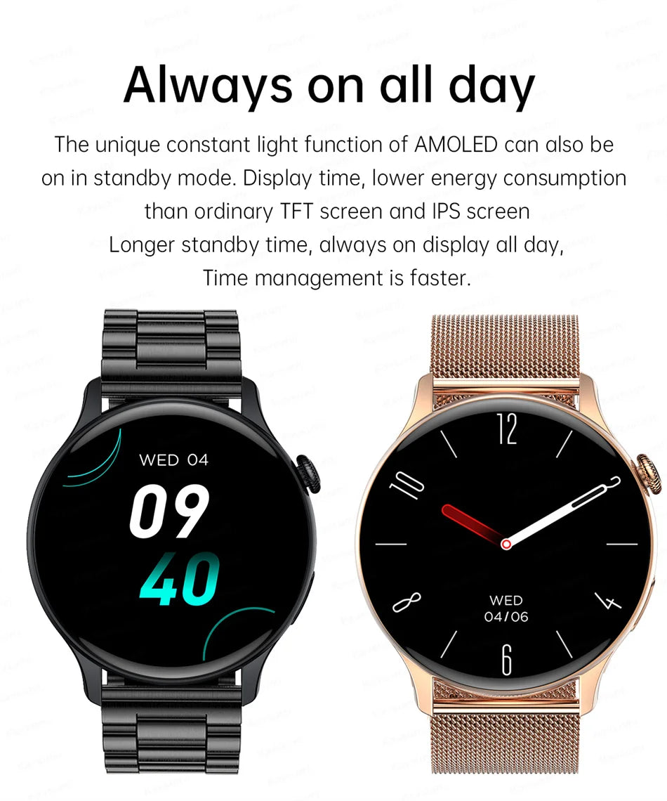 2026New Smart Watch Women Custom Dial NFC GPS trajectory clock Heart Rate bloodpressure BT Call Smartwatch For Android iOS mini
