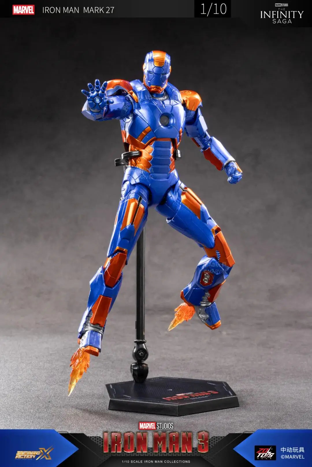 Original ZD Toys Iron Man Tony Stark MK9 MK14 MK12 MK27 MK15 MK35 MK22 MK40 Hammerhead Action Figure Anime Collect Model Gifts