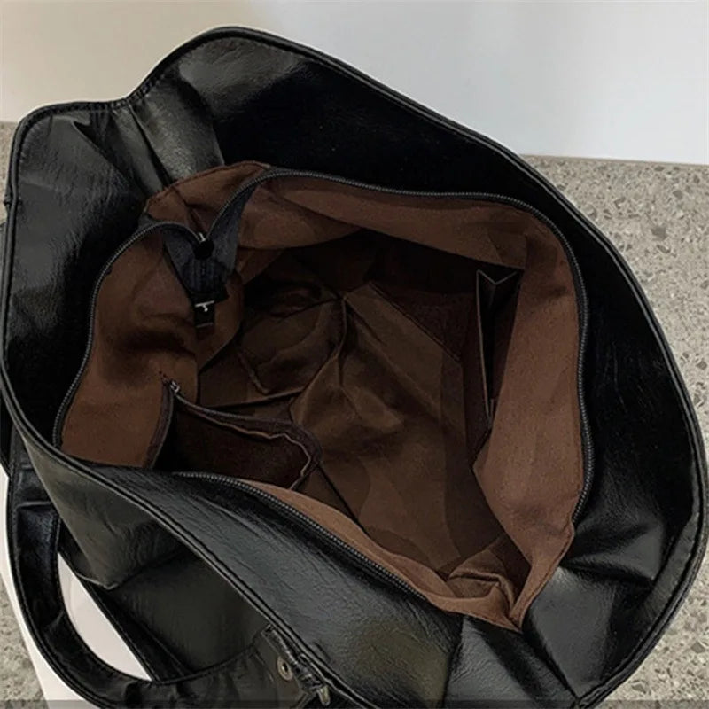 Large Capacity Black Shoulder Bags For Women Large Shopper Bag