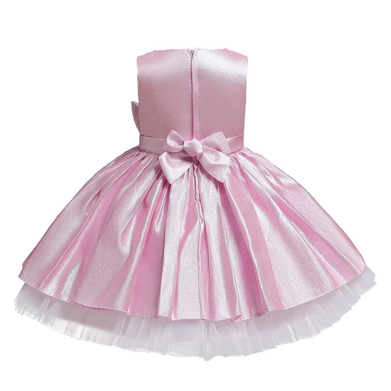 Baby Girl Princess Tutu Dress Toddler Child Vintage Sequins Bow Vestido Party Birthday Ball Gown Pageant Frock Baby Clothes 3-9Y