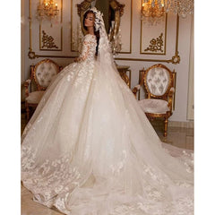 Wedding Dresses Princess Ball Gown Beading Bridal Gowns Shiny