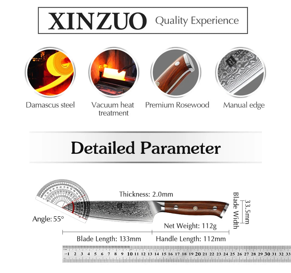 1PCS or 3PCS Kitchen Knife Sets Japanese Forged Damascus Steel Chef