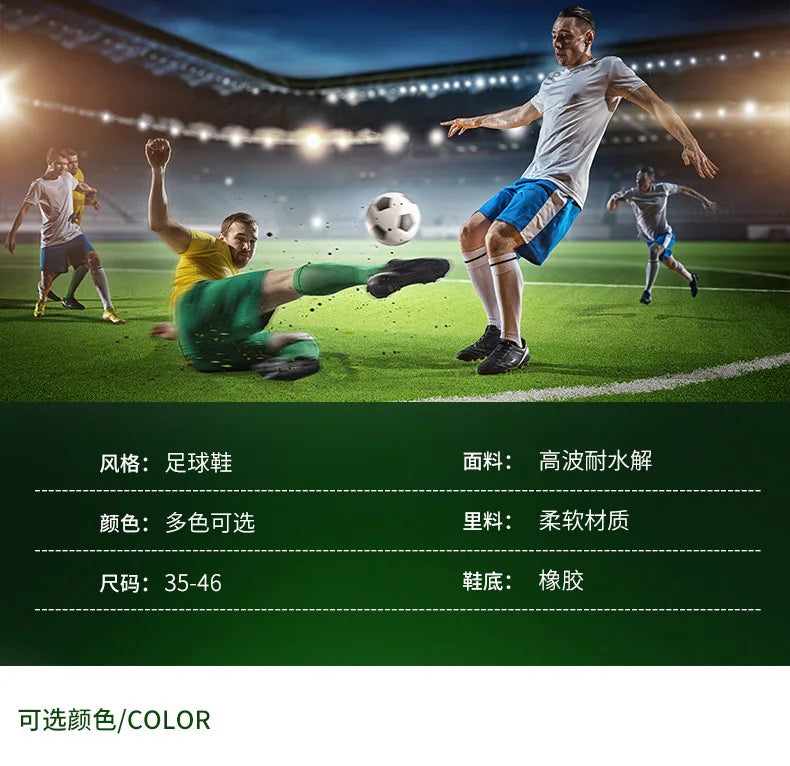 Mens Soccer Cleats High Ankle Football Shoes Long Spikes Outdoor Soccer