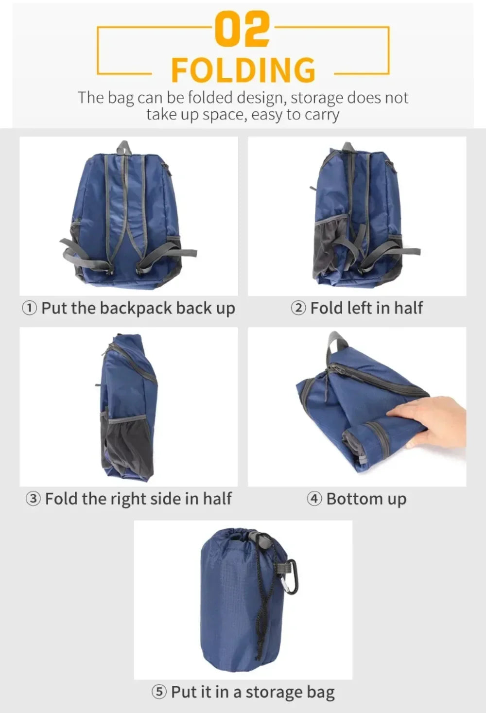 20L Day Pack Portable Foldable Backpack Folding Mountaineering Bag Ultralight Outdoor Cycling Rucksack Travel Hiking Knapsack
