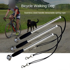 Stainless Steel Bike Riding Dog Leash Wear-resistant Dog Bike Leash Retractable Leash