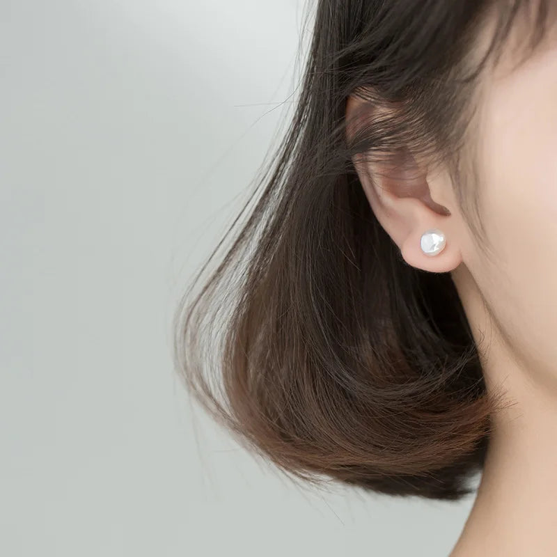 KAMIRA 925 Sterling Silver Gentle Simple Nnatural Pearl for Women Luxury Piercing Earrings Wedding Fashion Charm Jewellery Gift