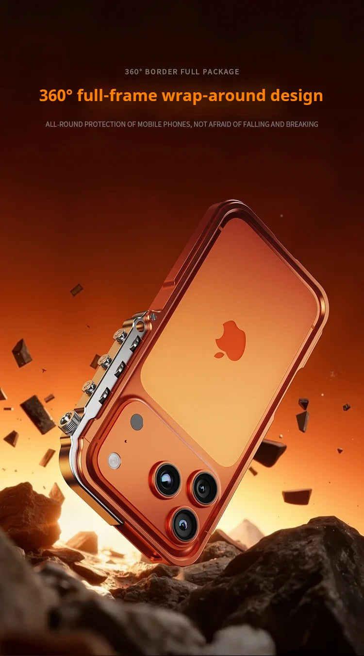 Metal Aluminum Alloy Frame Case For iPhone 17 Air 16 15 14 13 Pro Max Plus Cyberpunk Punk Heat Dissipation Shockproof Bumper