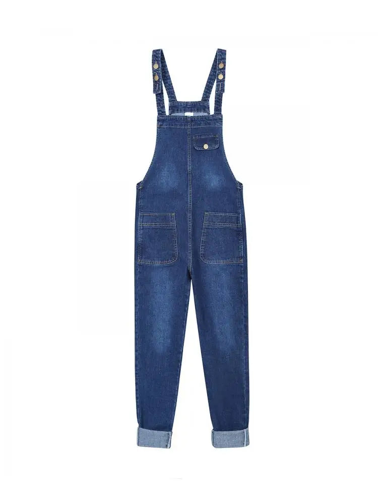 Jumpsuits Women   High waist plus size Casual Straight Ladies  Female Denim