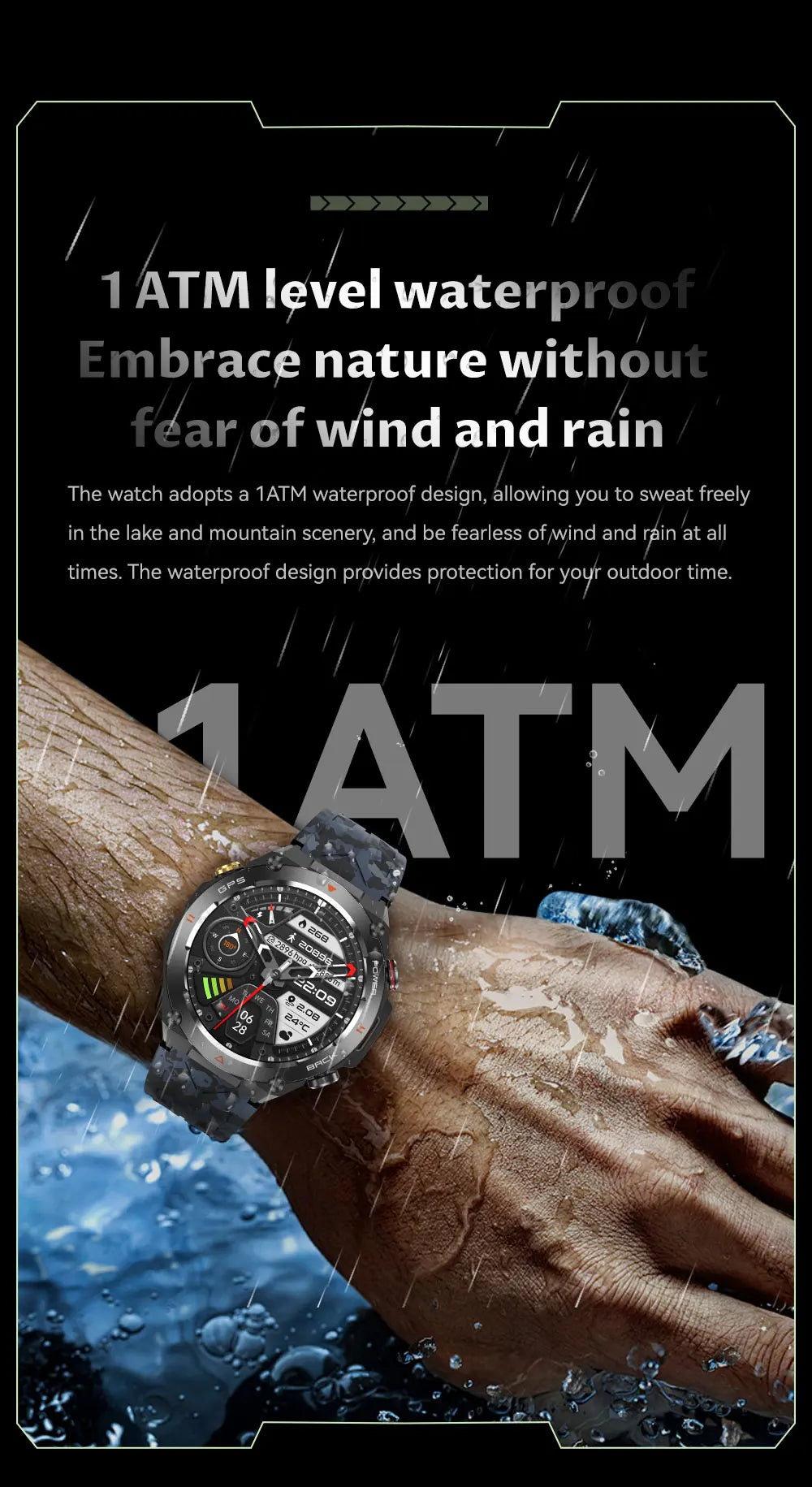 Xiaomi GPS Sports Smart Watch Men Waterproof Fitness Tracker Bluetooth call