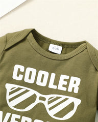 0-18 Months Newborn Baby Boy 3PCS Clothes Set Letters Print Short Sleeve Romper + Camouflage Pants with Hat Casual Outfit