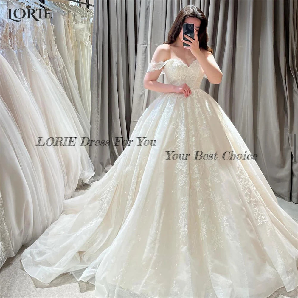 White Bridesmaid Dresses: Wedding Dresses Appliques Off Shoulder A-Line Bridal Gowns